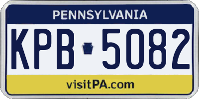 PA license plate KPB5082