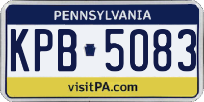PA license plate KPB5083