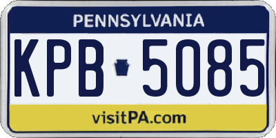 PA license plate KPB5085