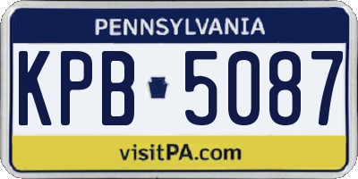 PA license plate KPB5087