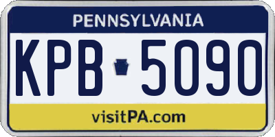 PA license plate KPB5090