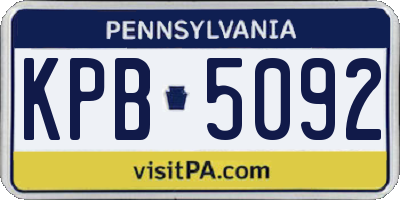PA license plate KPB5092