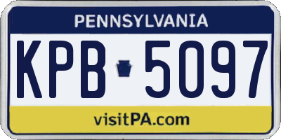 PA license plate KPB5097