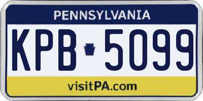 PA license plate KPB5099