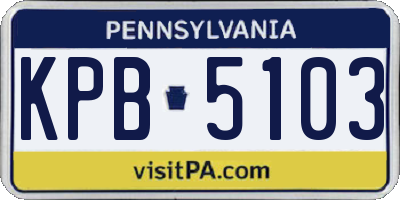 PA license plate KPB5103