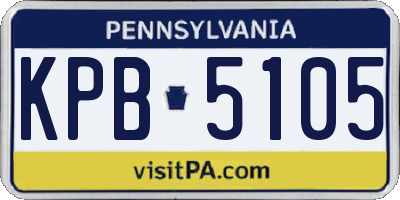 PA license plate KPB5105
