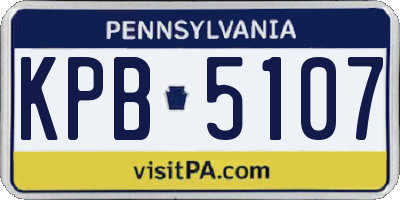 PA license plate KPB5107