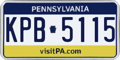 PA license plate KPB5115