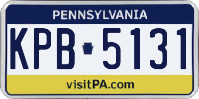 PA license plate KPB5131