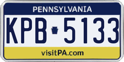 PA license plate KPB5133