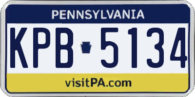 PA license plate KPB5134
