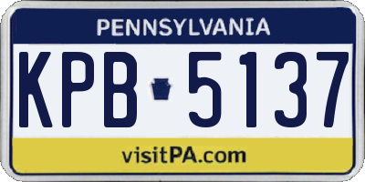 PA license plate KPB5137