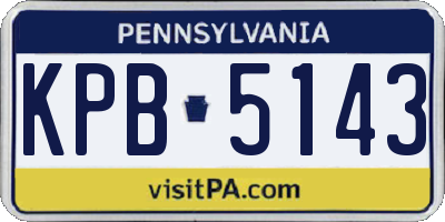 PA license plate KPB5143