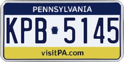 PA license plate KPB5145