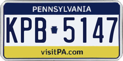 PA license plate KPB5147