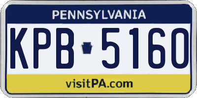 PA license plate KPB5160