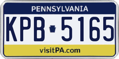 PA license plate KPB5165
