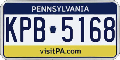PA license plate KPB5168