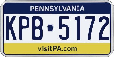 PA license plate KPB5172
