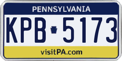 PA license plate KPB5173