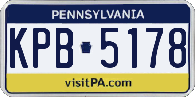 PA license plate KPB5178