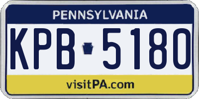 PA license plate KPB5180