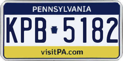 PA license plate KPB5182