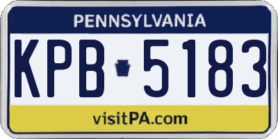 PA license plate KPB5183