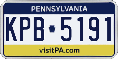 PA license plate KPB5191