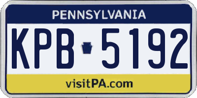 PA license plate KPB5192
