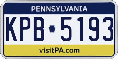 PA license plate KPB5193