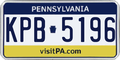 PA license plate KPB5196