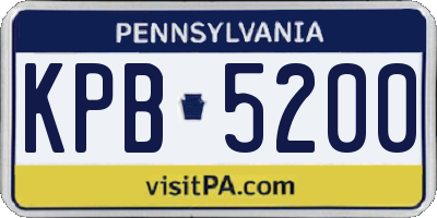 PA license plate KPB5200