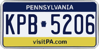 PA license plate KPB5206