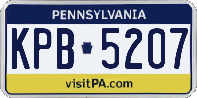 PA license plate KPB5207