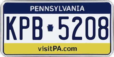PA license plate KPB5208