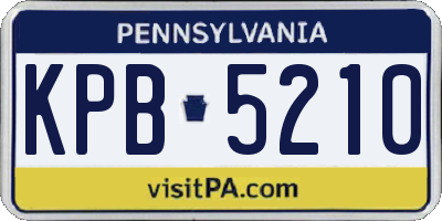 PA license plate KPB5210