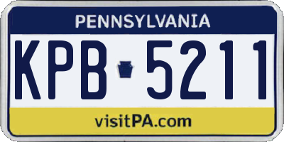PA license plate KPB5211