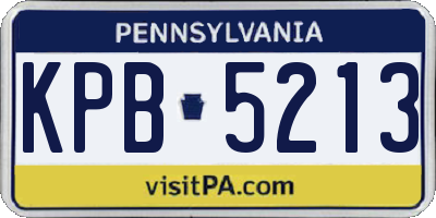 PA license plate KPB5213