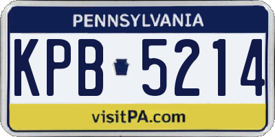 PA license plate KPB5214