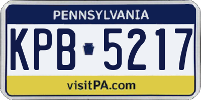 PA license plate KPB5217