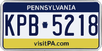 PA license plate KPB5218