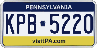 PA license plate KPB5220