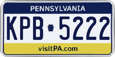 PA license plate KPB5222