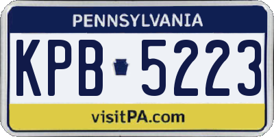 PA license plate KPB5223