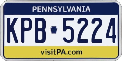 PA license plate KPB5224