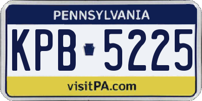 PA license plate KPB5225