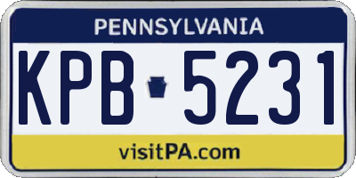 PA license plate KPB5231
