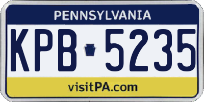 PA license plate KPB5235