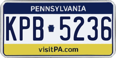PA license plate KPB5236